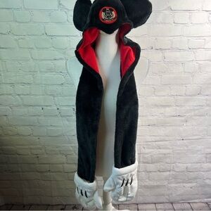 Disney Parks Mickey Mouse Mouseketeers Hat Scarf And Gloves All In One NWT